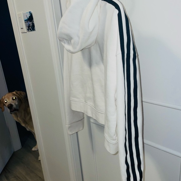 Adidas white cropped hoodie - Picture 4 of 4